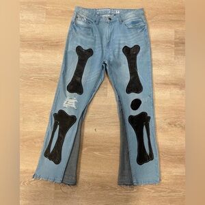 handmade Flared Leather denims